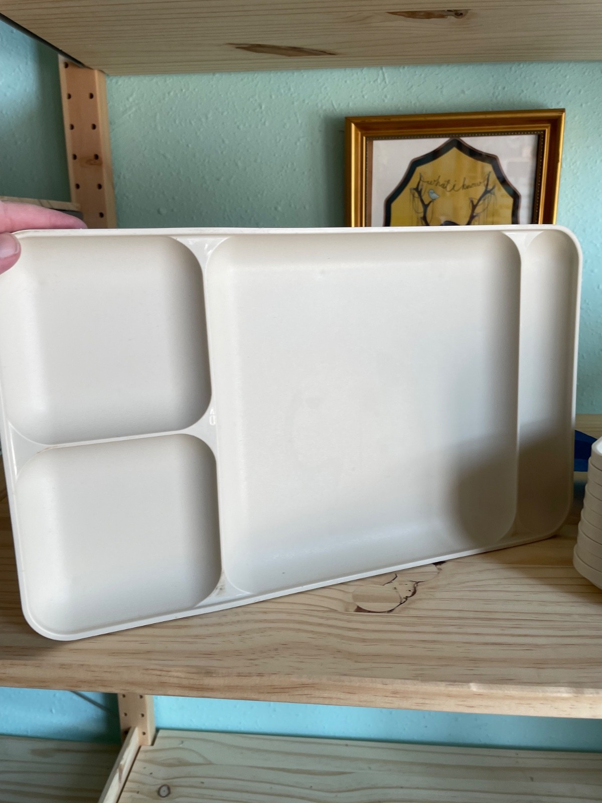 Tupperware Cafeteria Divided Trays TV Camping RV 1535 Ivory Vintage Set Of 10