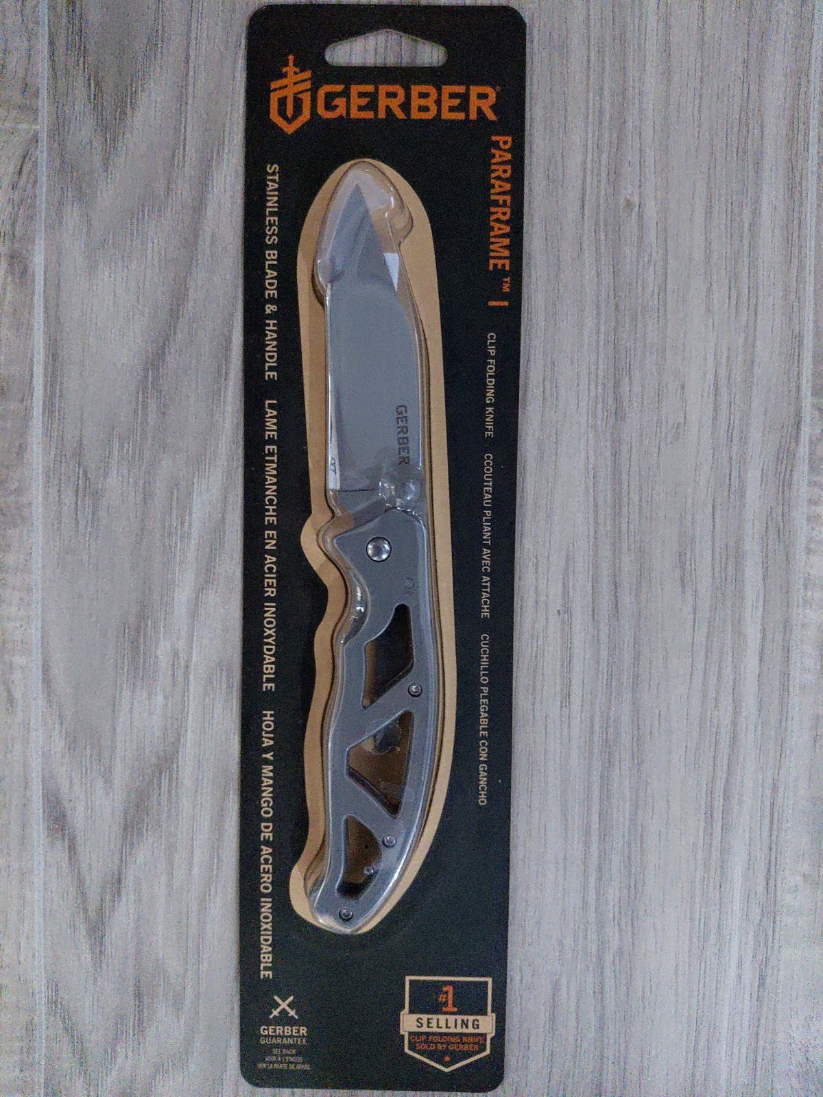 Gerber PARAFRAME MINI – Silver Stainless Steel Clip Folding Knife