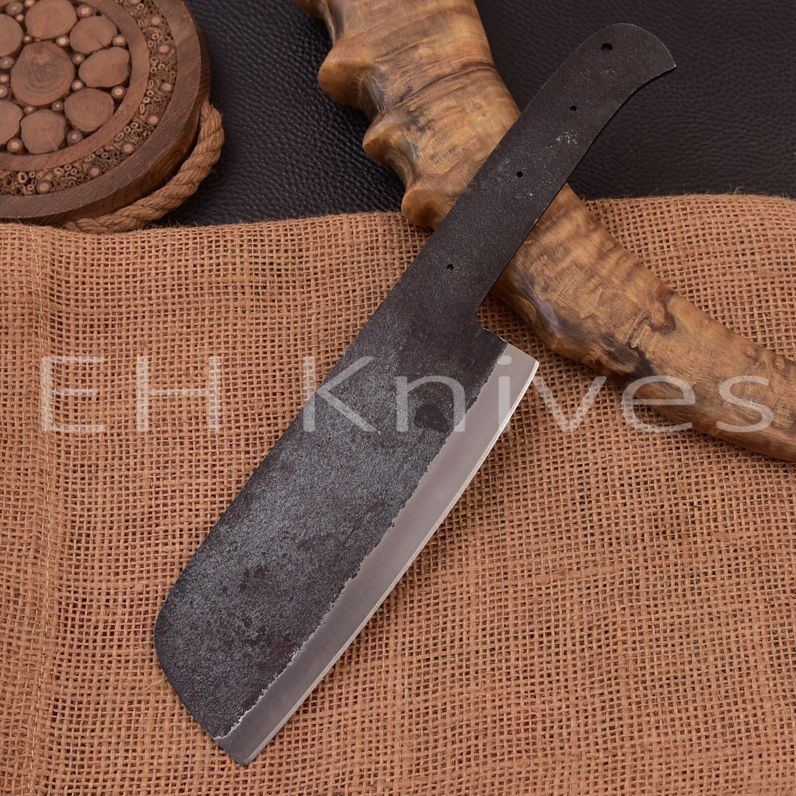 CUSTOM HAND FORGED High Carbon Steel Hunting Cleaver Blank Blade KNIFE 2834