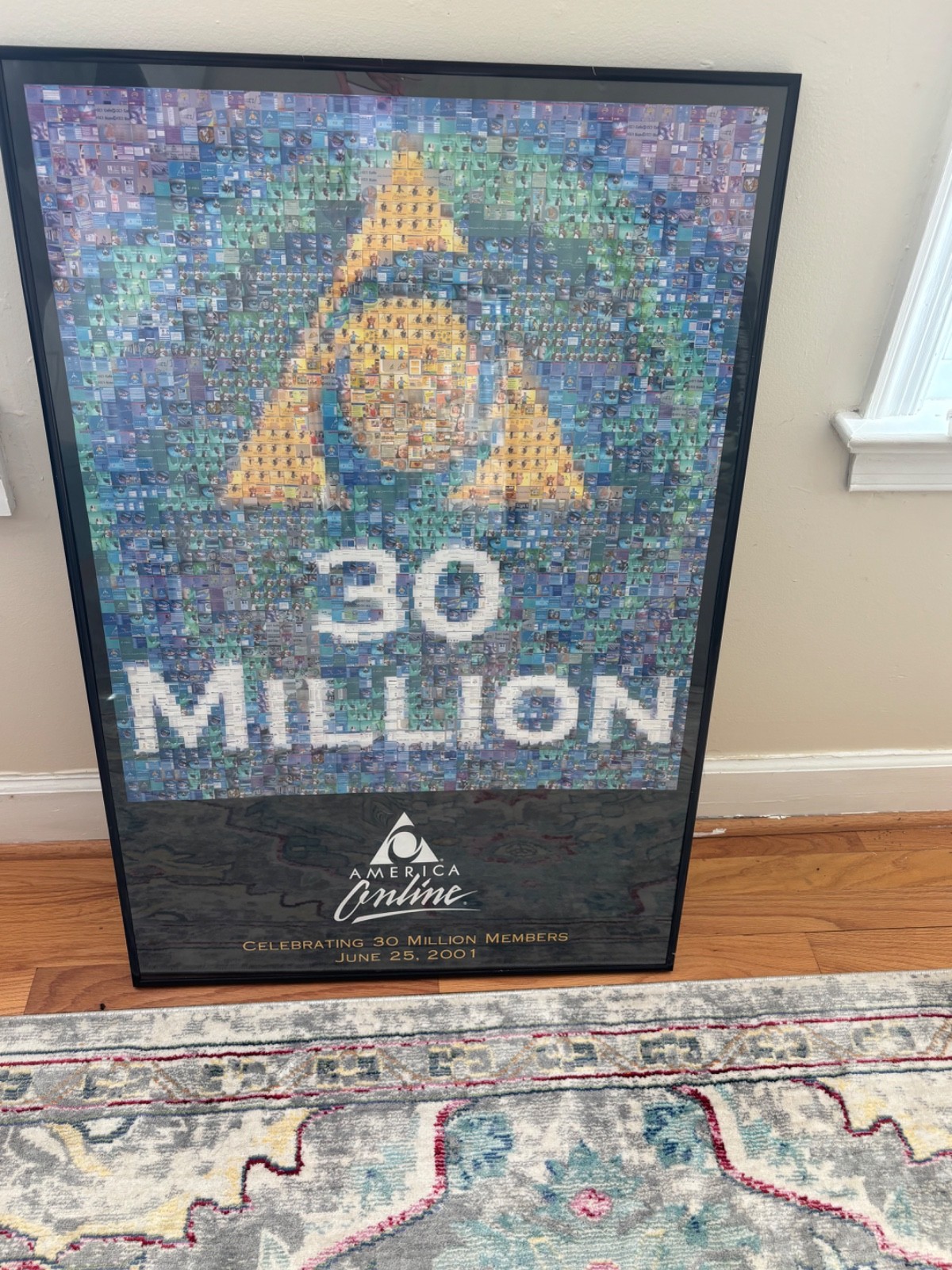 AOL 30 MILLION MEMBER OFFICIAL POSTER – NO FRAME – RARE