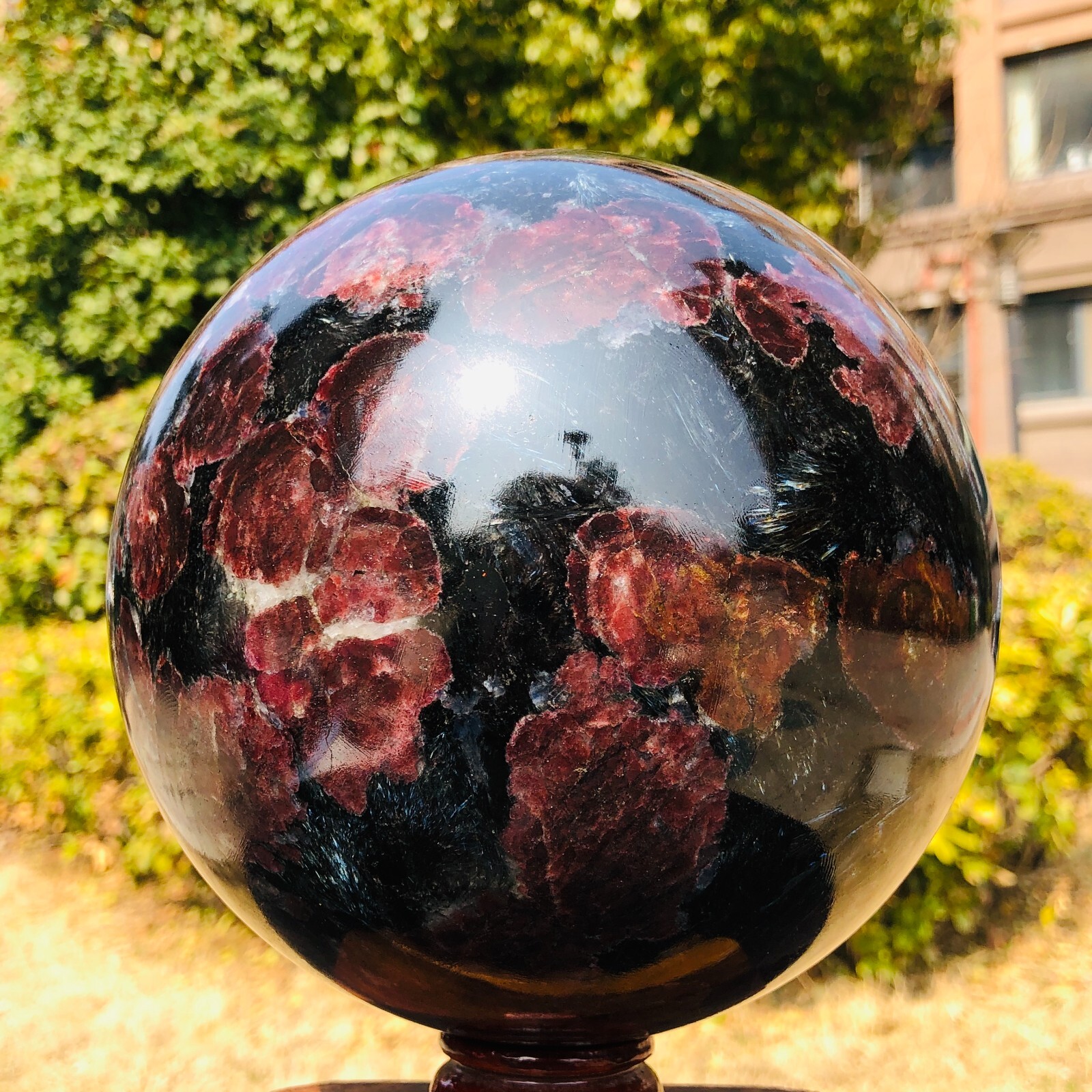 15.35LB Natural Fireworks stone Sphere Quartz Crystal Ball Specimen Healing