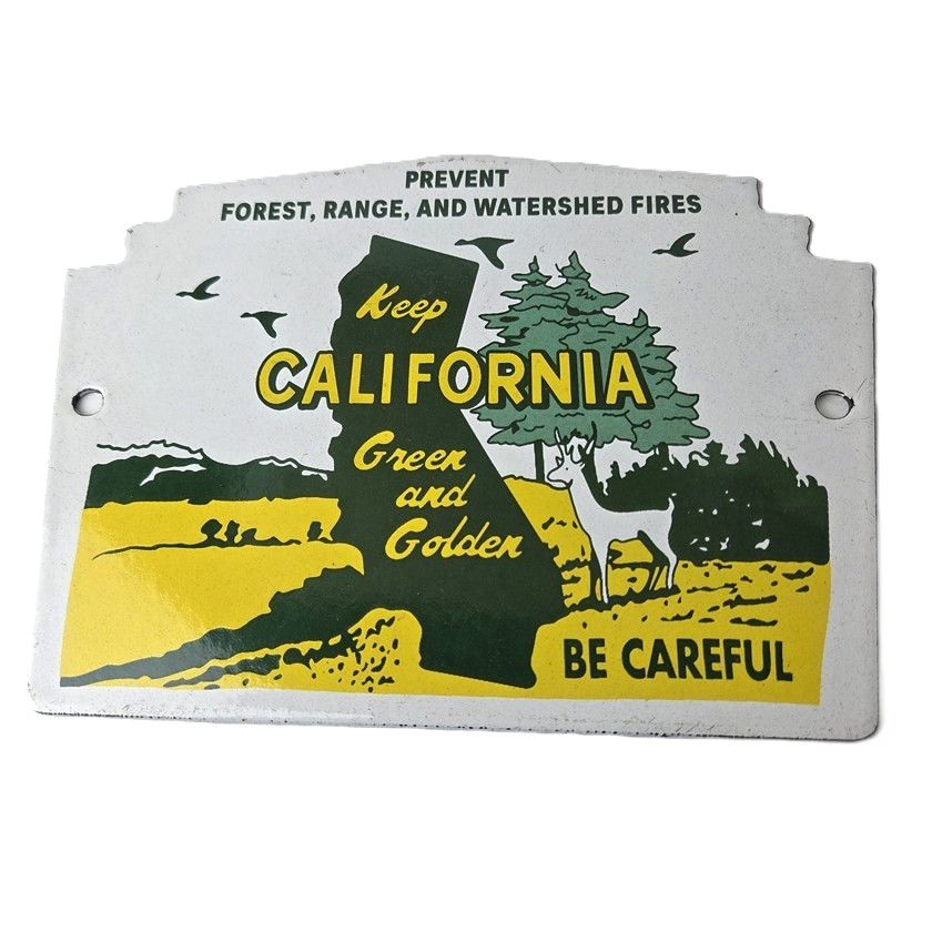 Vintage National Park Sign – Yosemite California Gas Pump Porcelain Sign