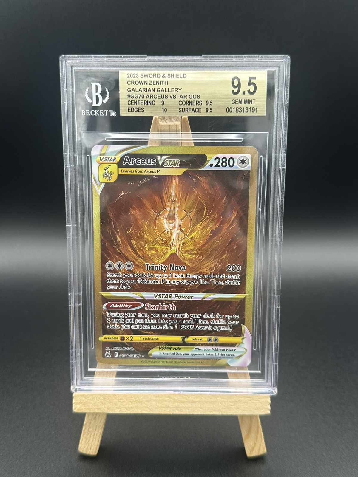 2023 Pokemon Arceus VSTAR GG70/GG70 Crown Zenith BGS 9.5 Gem Mint