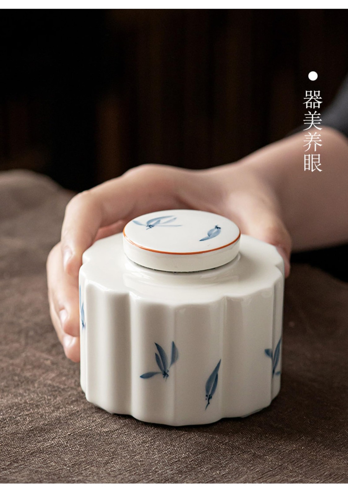 Sealed Ceramics Tea Caddy 100ml 3.4oz Kung Fu Tea Set Accessories