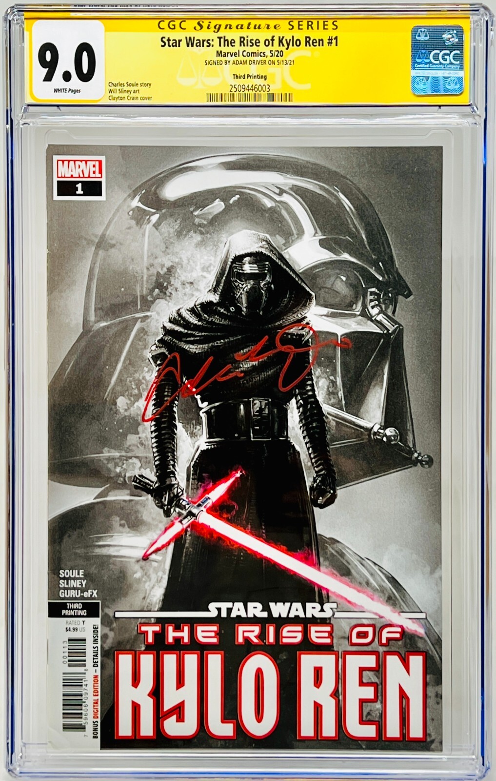CGC Signature Series 9.0 Star Wars: The Rise of Kylo Ren #1 Adam Driver Auto