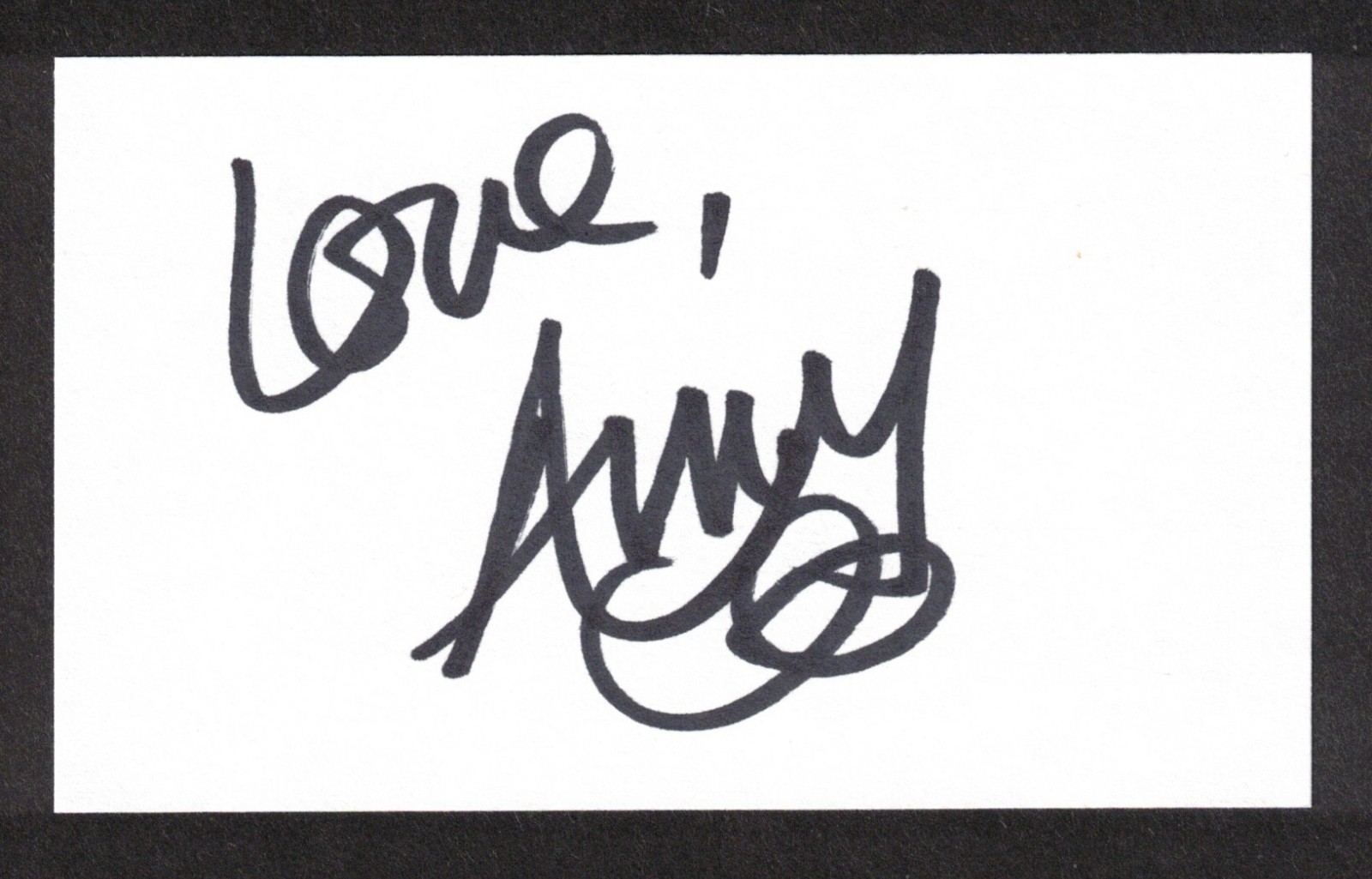 Amy Winehouse British Singer Musician Original Signed Autograph 3×5 Index Card