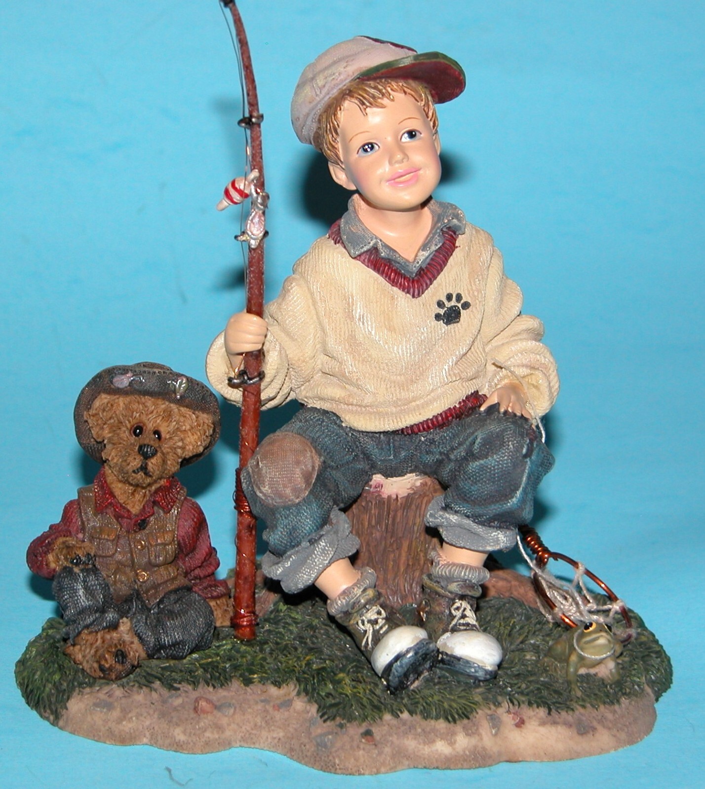 Boyds Bears Dollstone Michael &Thayer Waiting for Grandpa #3552 NIB fishing 1999