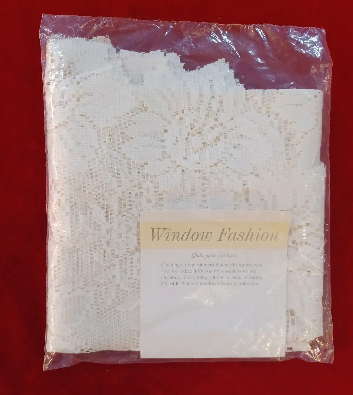 Vintage NOS Lace Eggshell Valance 60″ x 18″ Window Fashion USA