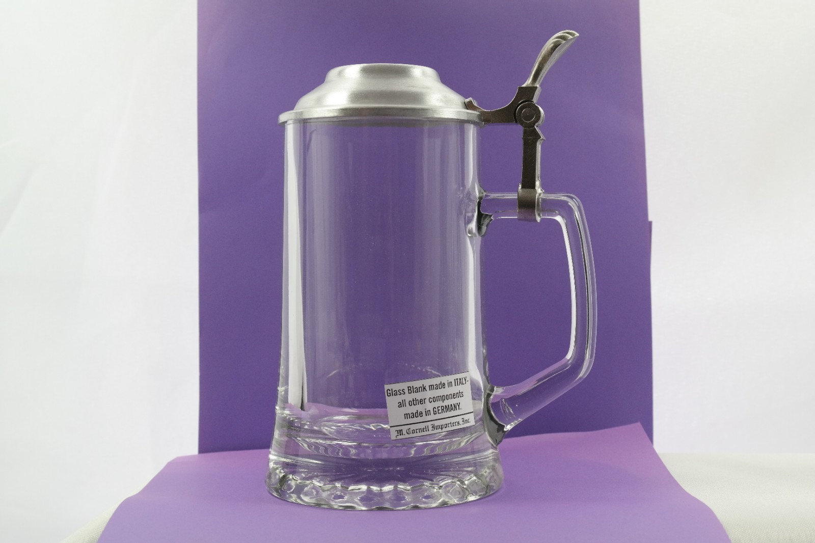 Plain Glass Beer Stein Mug w/ Lid Shot Glass Combo Groomsman Gift Wedding TF