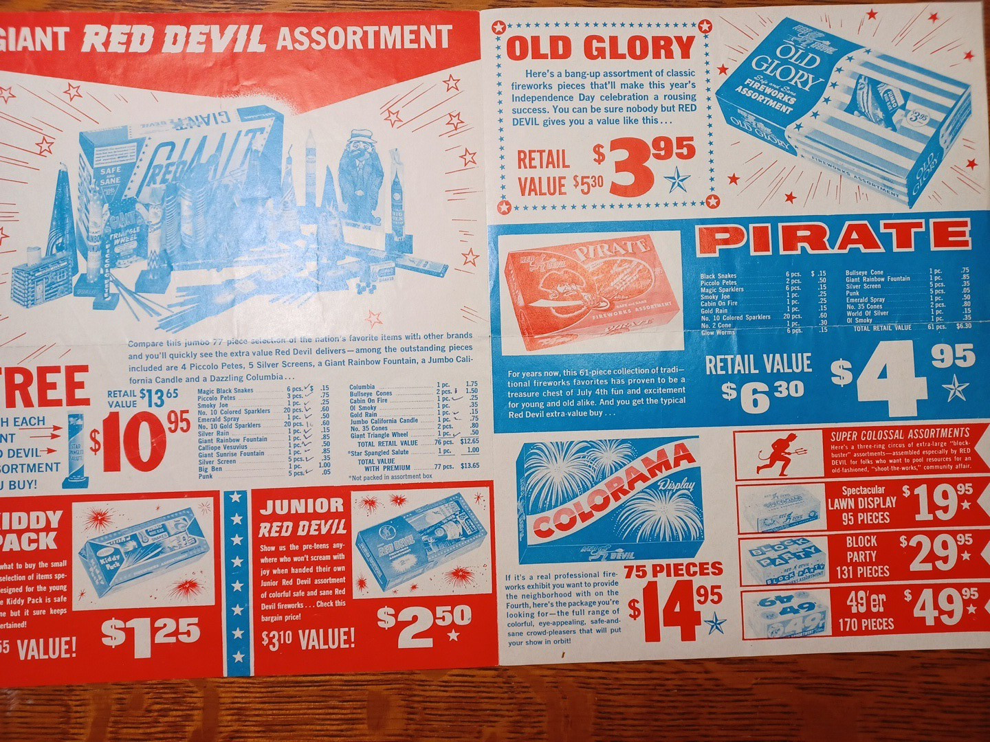 1968 Red Devil Fireworks Foldup Brochure – Price List 5 1/2″ x 8 1/2″ JRR52