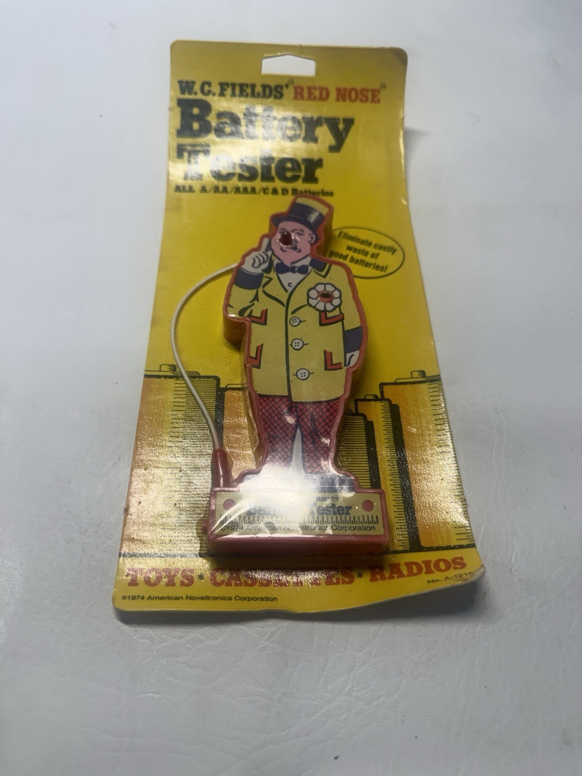 1974 W.C. Fields Red Nose Battery Tester Vintage Sealed in Original Package
