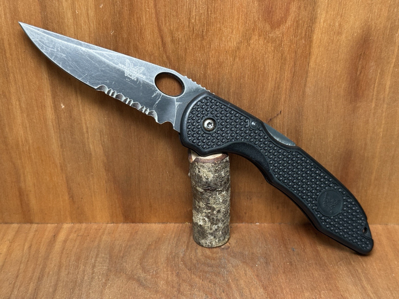 Rare Benchmade 834 Ascent All Black 154CM Combo Blade Lockback USA GREAT!