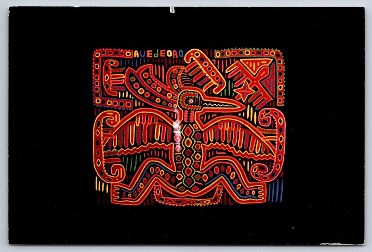 Cuna Indian Women Art Postcard Mola Museum of Modern Art Latin America 1987