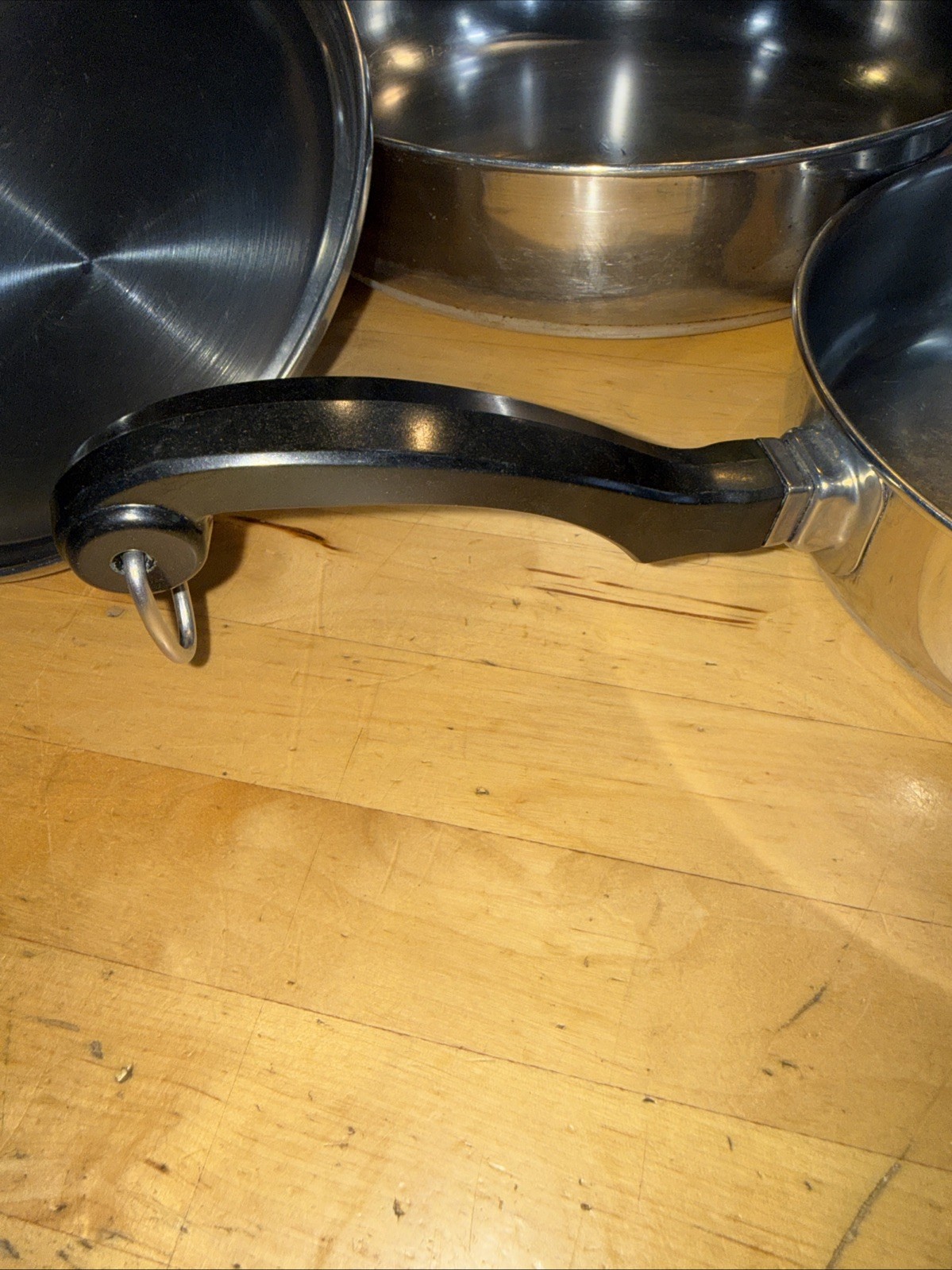 Lot Of 2 Aluminum Clad Stainless Steel Skillet Frying Pans 7 And 10 Inch Used.