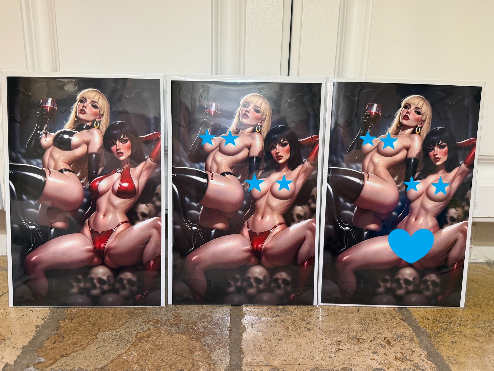 Bigg Pigg Origin Story “Draculina & Vampirella” Virgin set of 3 Comics by Vector