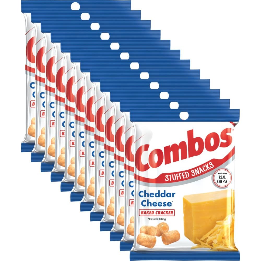 COMBOS Cheese Snacks – Cheddar and 6.3 Ounce (Pack of 12), Multicolor