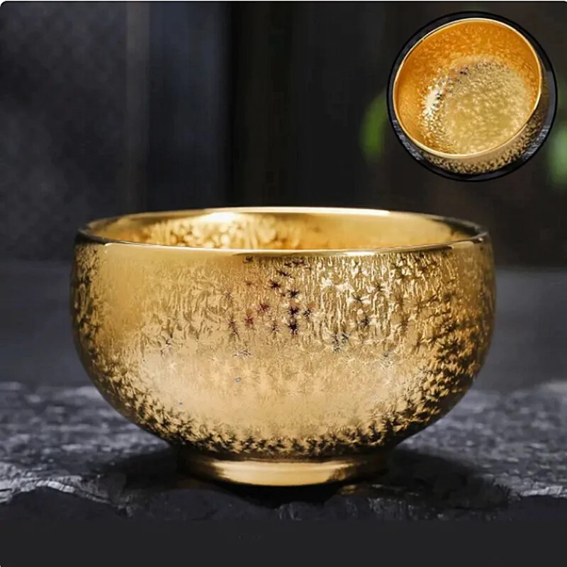 Silver-plated Ceramic Tea Cup Handmade Zen Portable Teacup Chinese Tea Set