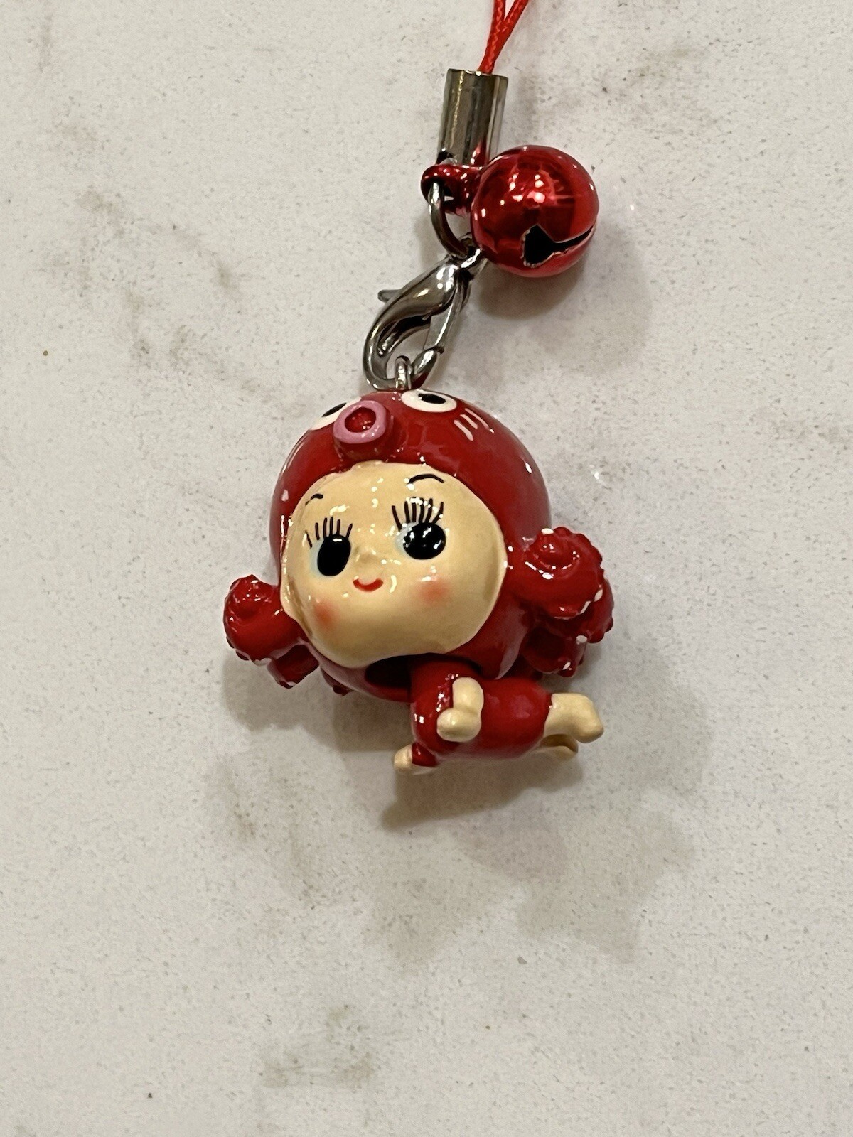 Japan Octopus QP Mini Strap Charm Kewpie Souvenir / Charm 1” Total Length 4”