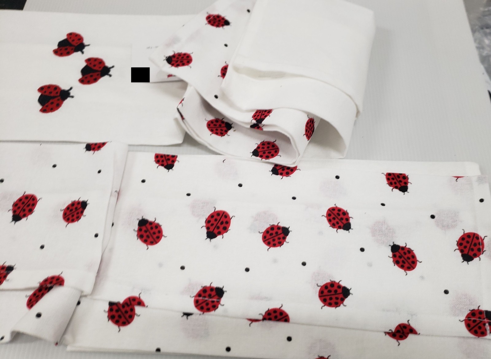 Set of 2 Different Thin Kitchen Tea Towels (15″x25″) LADYBUGS & POLKA DOTS, HL