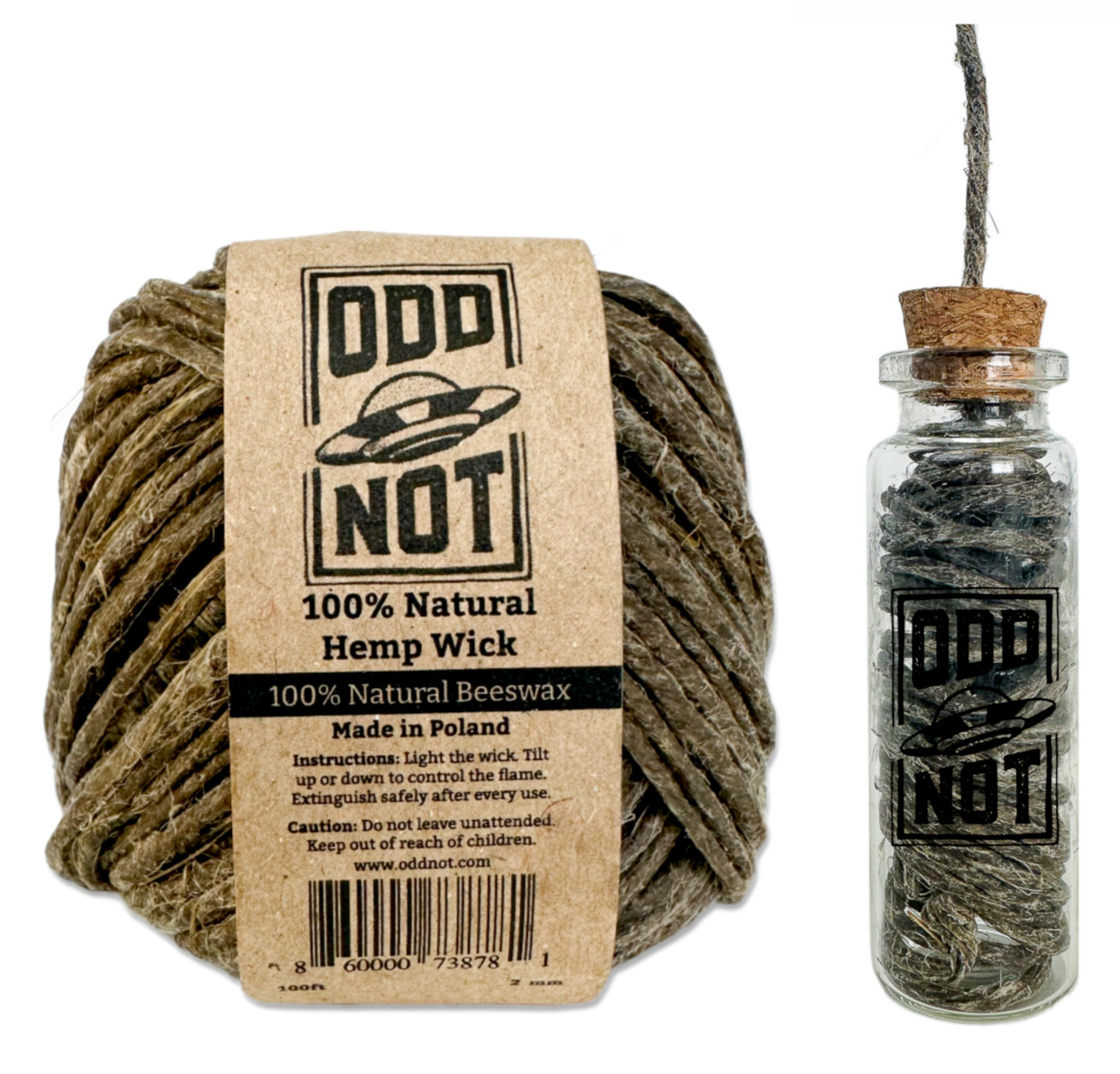 Thick Hemp Wick 100ft + Hemp Wick Dispenser Bundle – 100% Natural Lighter 2mm