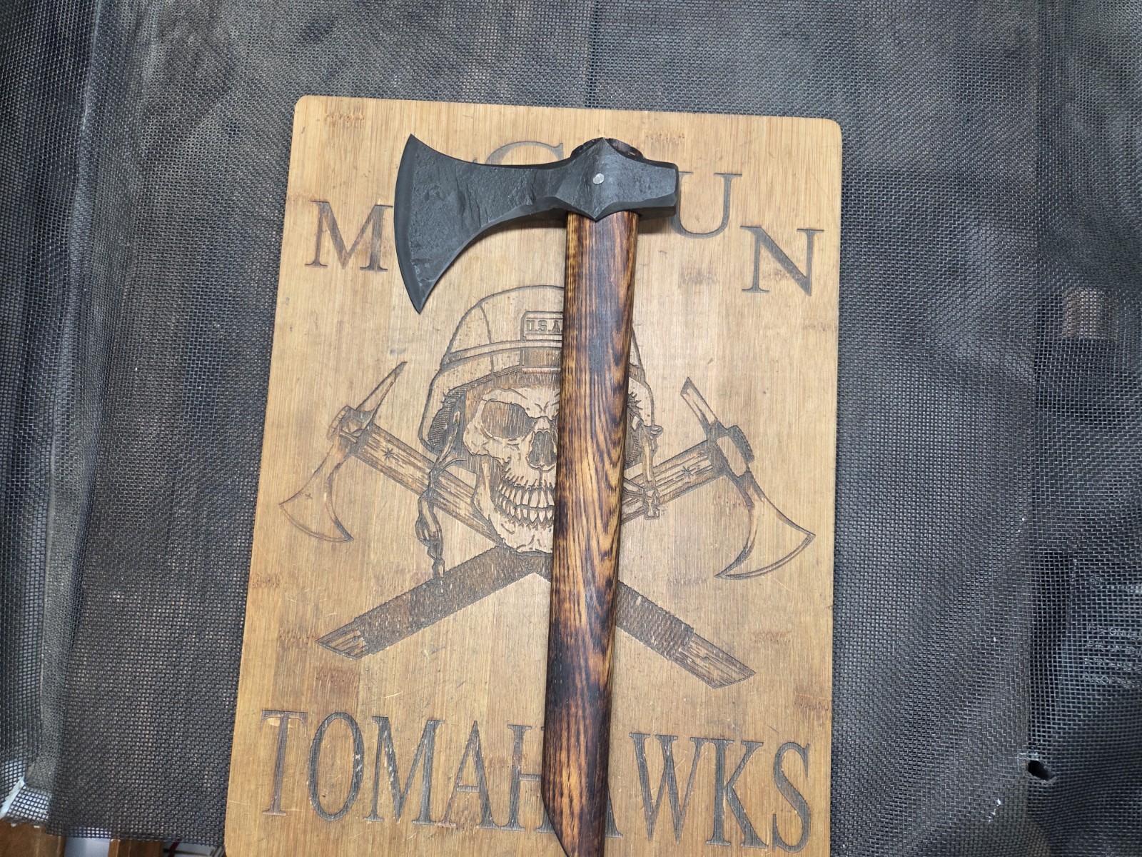 THROWING TOMAHAWK BY MARK MCCOUN 14″ THROWING POLL AXE MADE IN THE USA