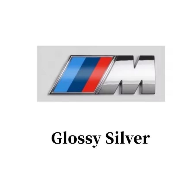 M Performance Sport Badge 3D Emblem Glossy silver, BMW Logo Trunk Fender 5.5X2cm