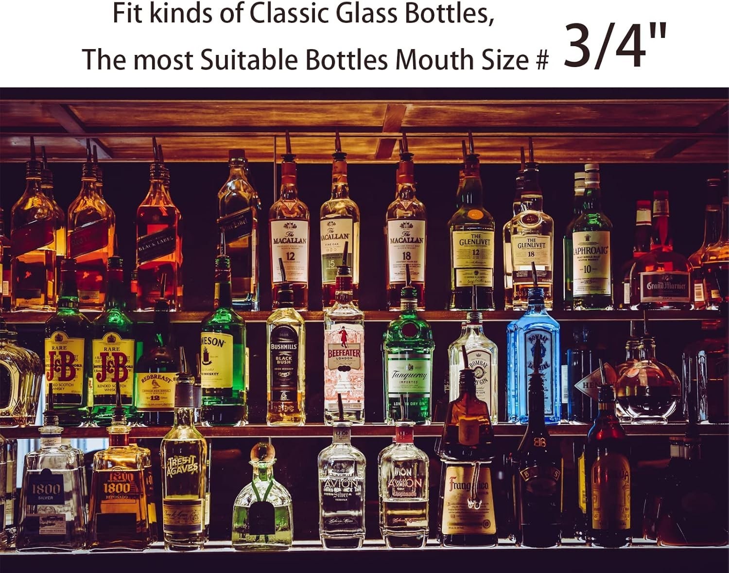 12 Pack Liquor Pour Spout With Dust Caps – Bottle Pourers for Alcohol, Olive …