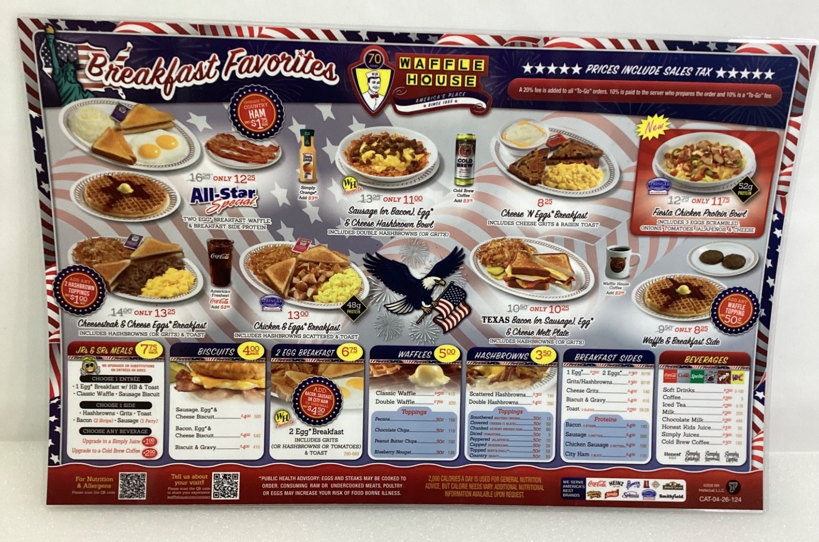 Waffle House Menu Celebrates 250 Years of America Patriotic edition