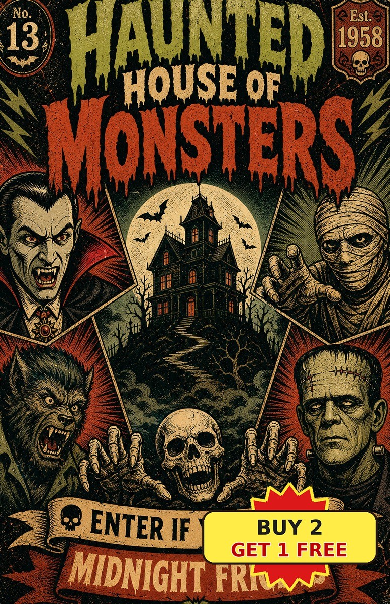 Classic Horror Movie Fan Halloween Decor Retro Metal Tin Sign
