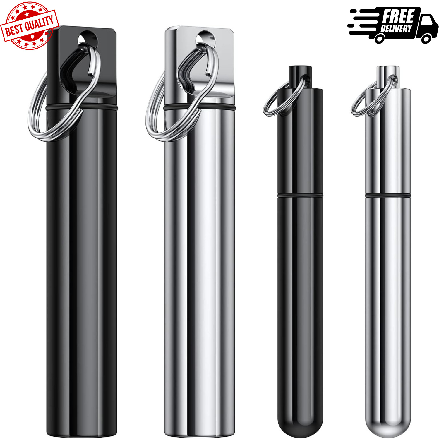 4 Pieces Metal Portable Toothpick Holder, Aluminum Alloy Pocket Toothpick Holder