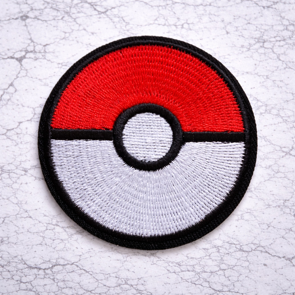 POKEBALL POKEMON SMALL 2 3/8″ ROUND Embroidered Iron/Sew On Patch