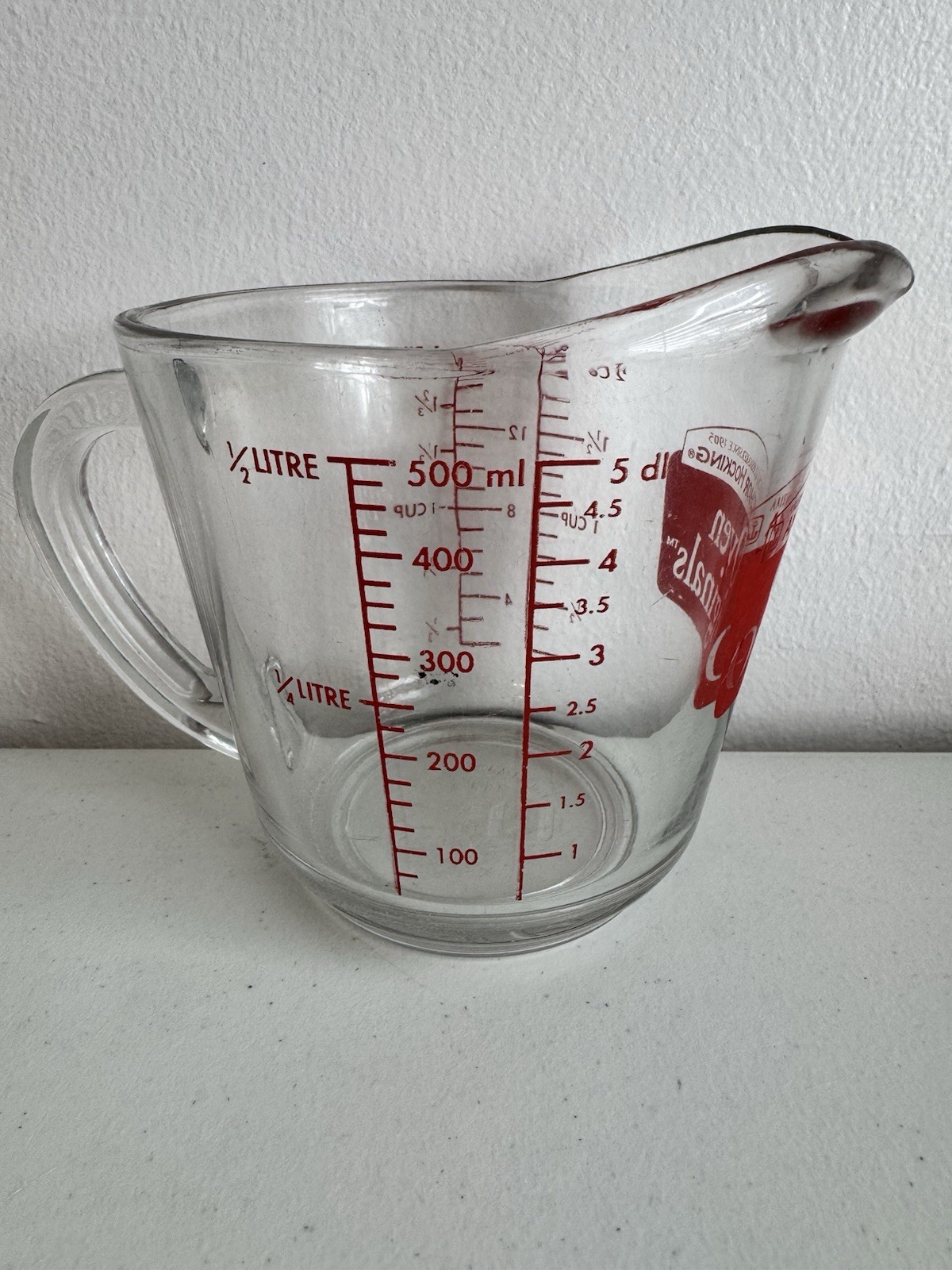 3 Anchor Hocking Glass Measuring Cups. 2 Cup Capacity. Used. See Pics!