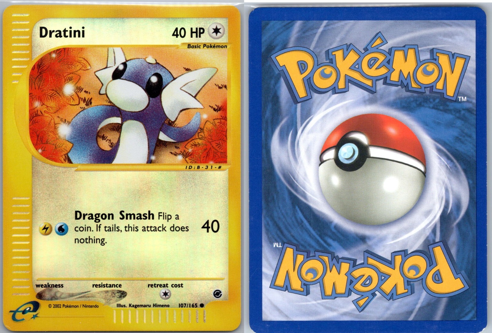 Pokemon Card Dratini Reverse Holo LP Expedition 107/165 (1)
