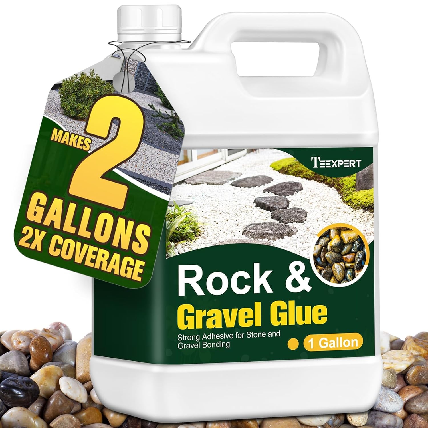 1 Gallon Rock Glue for Landscaping,Strong Pea Gravel Binder & Stone Adhesive NEW