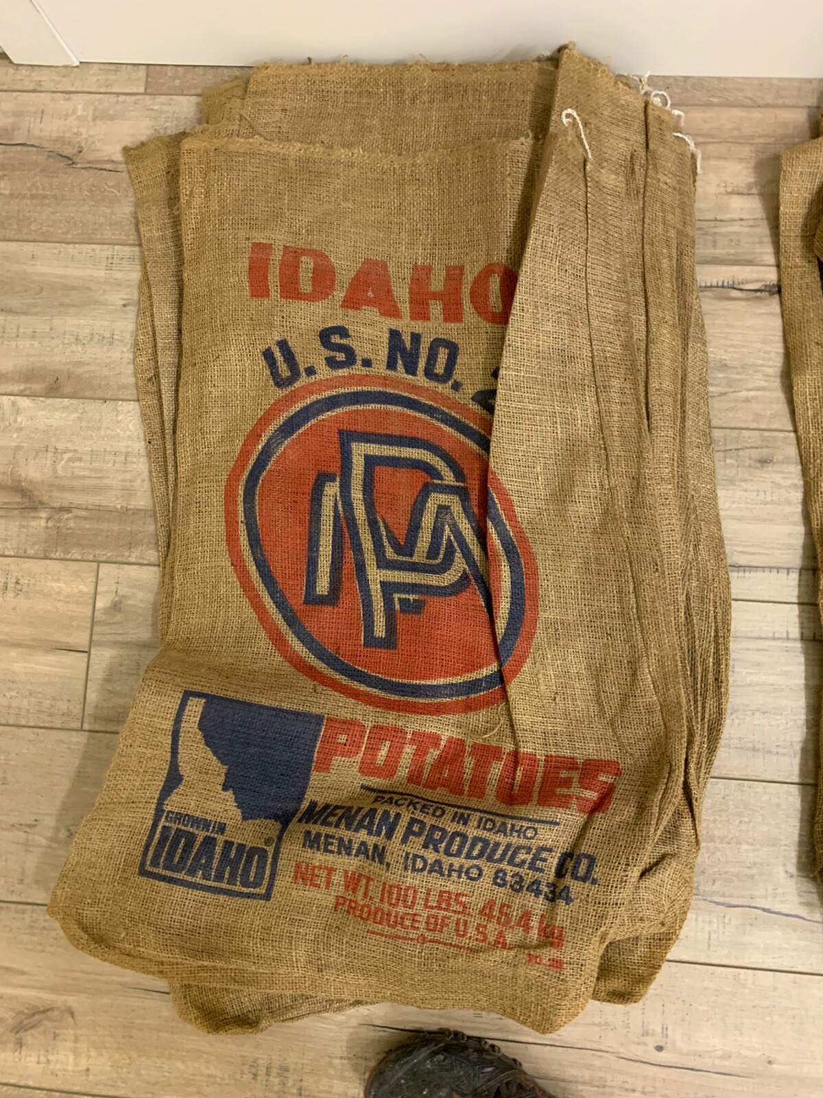 Lot Of 5 Vintage Potato Sacks Burlap
