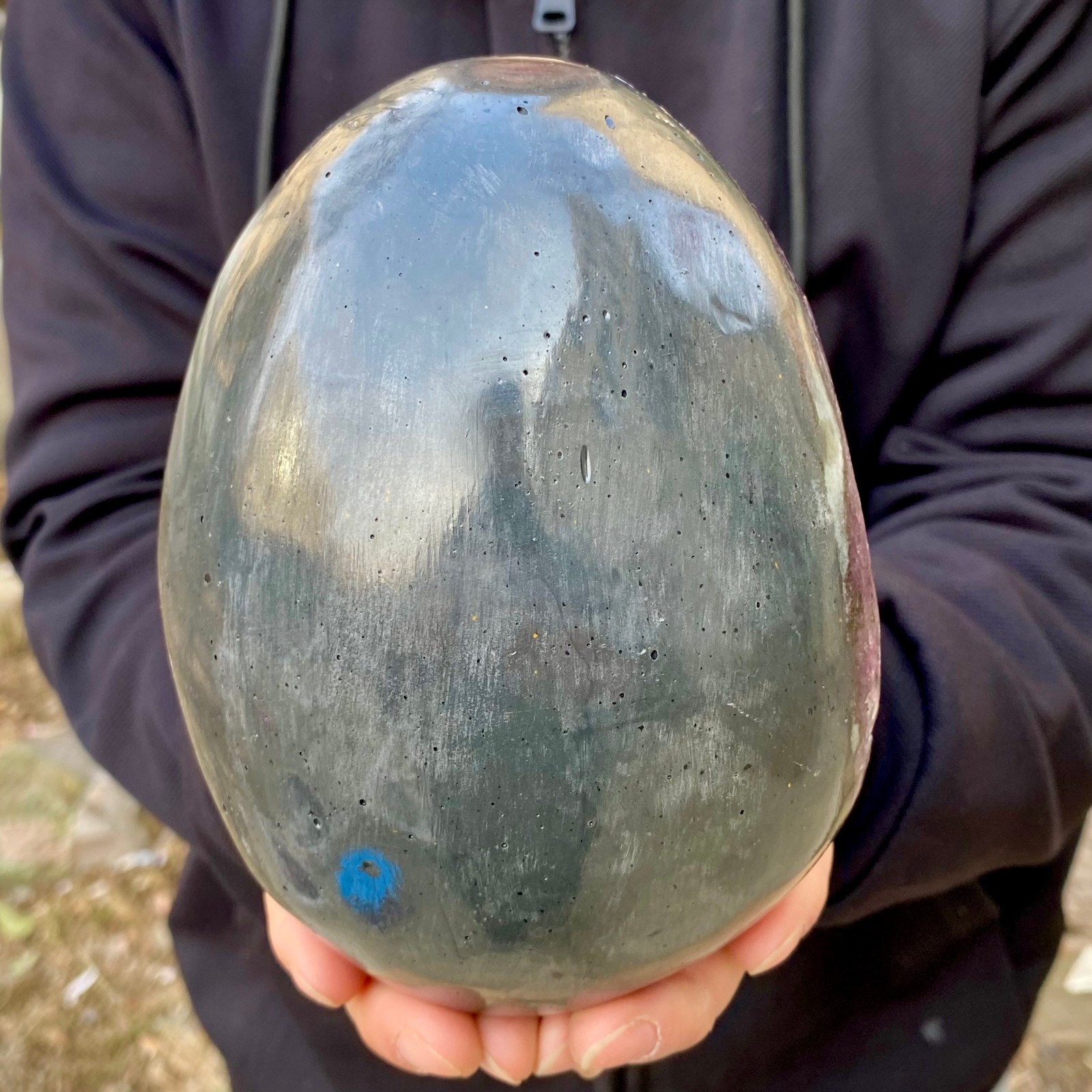 4.16LB High quality Natural Amethyst geode quartz crystal Dinosaur egg healing