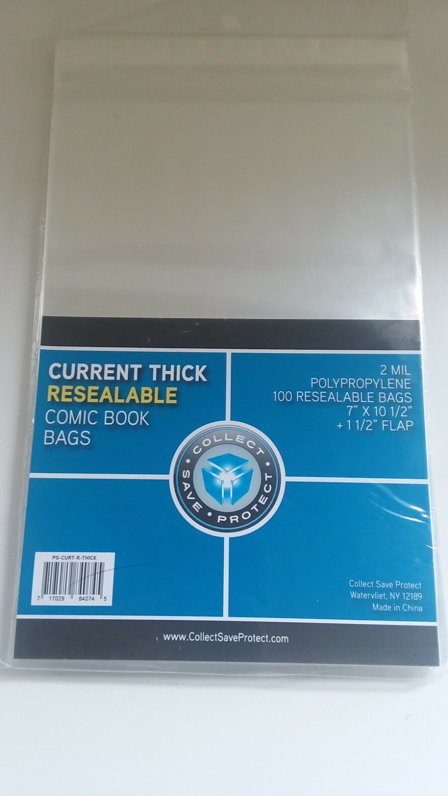 CSP Silver Thick Resealable Comic Book Bags Pkg of 100 No PVC NIP 7 1/4×10 1/2