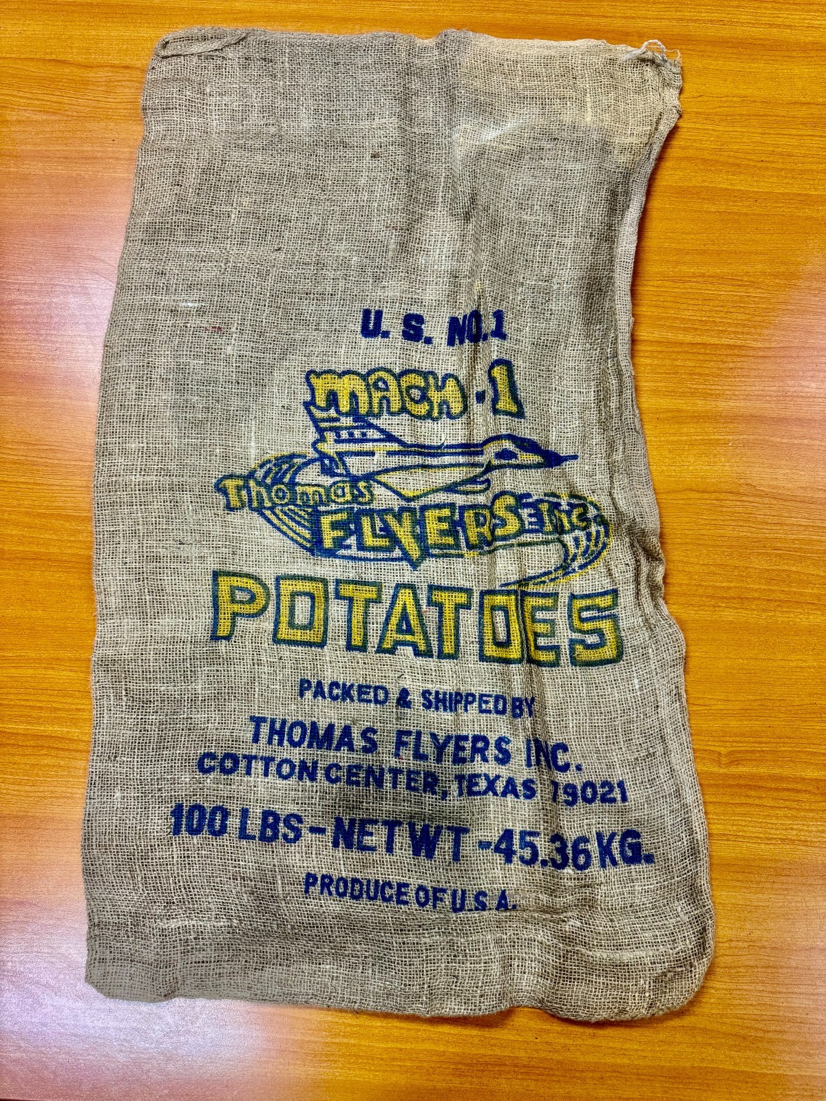 MACH-1 THOMAS FLYERS INC 100LB BURLAP BAG