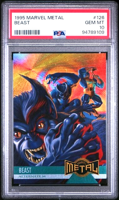 Beast PSA 10 – 1995 Marvel Metal Alternate M Beast PSA 10 GEM MINT