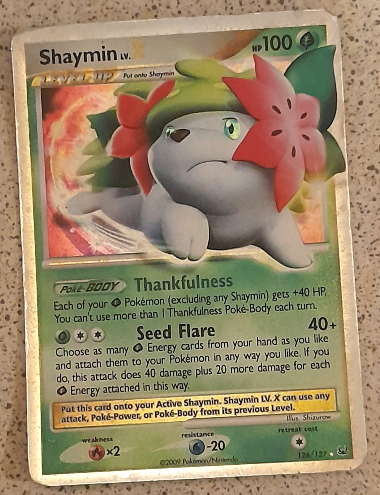 Shaymin LV.X Land Forme 126/127 Platinum Holo Rare Pokemon Card