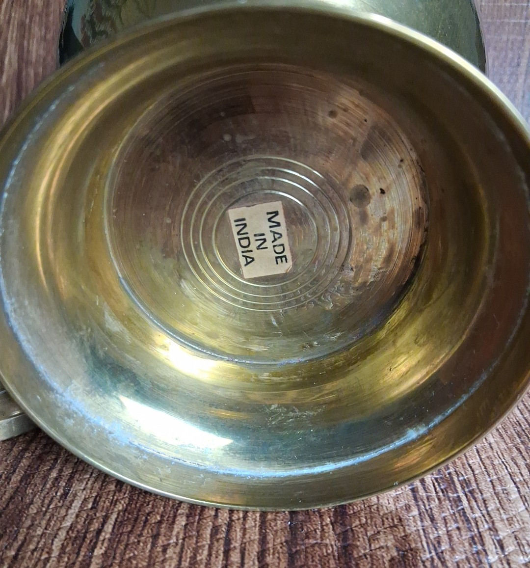 Solid Brass Ginger Jar / Vase with Lid / Urn – Mid-Century Decor 14.5″ Vintage.