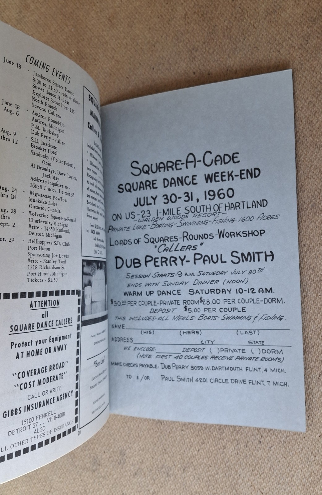 Vintage 1960 MICHIGAN SQUARE & ROUND DANCE NEWS Star All Eight Des Moines