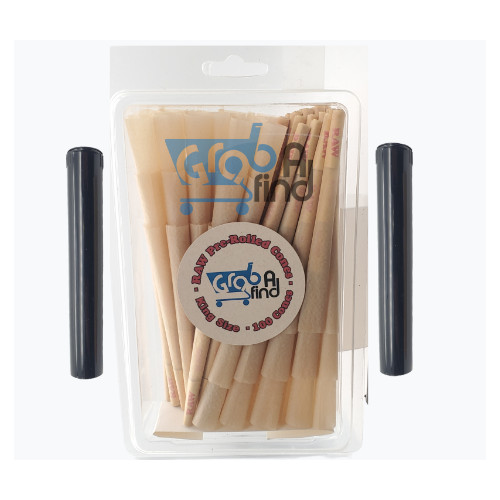 RAW Cones Classic King Size | 100 Pack + 2 Black Pop-Top Tubes | Authentic Raw