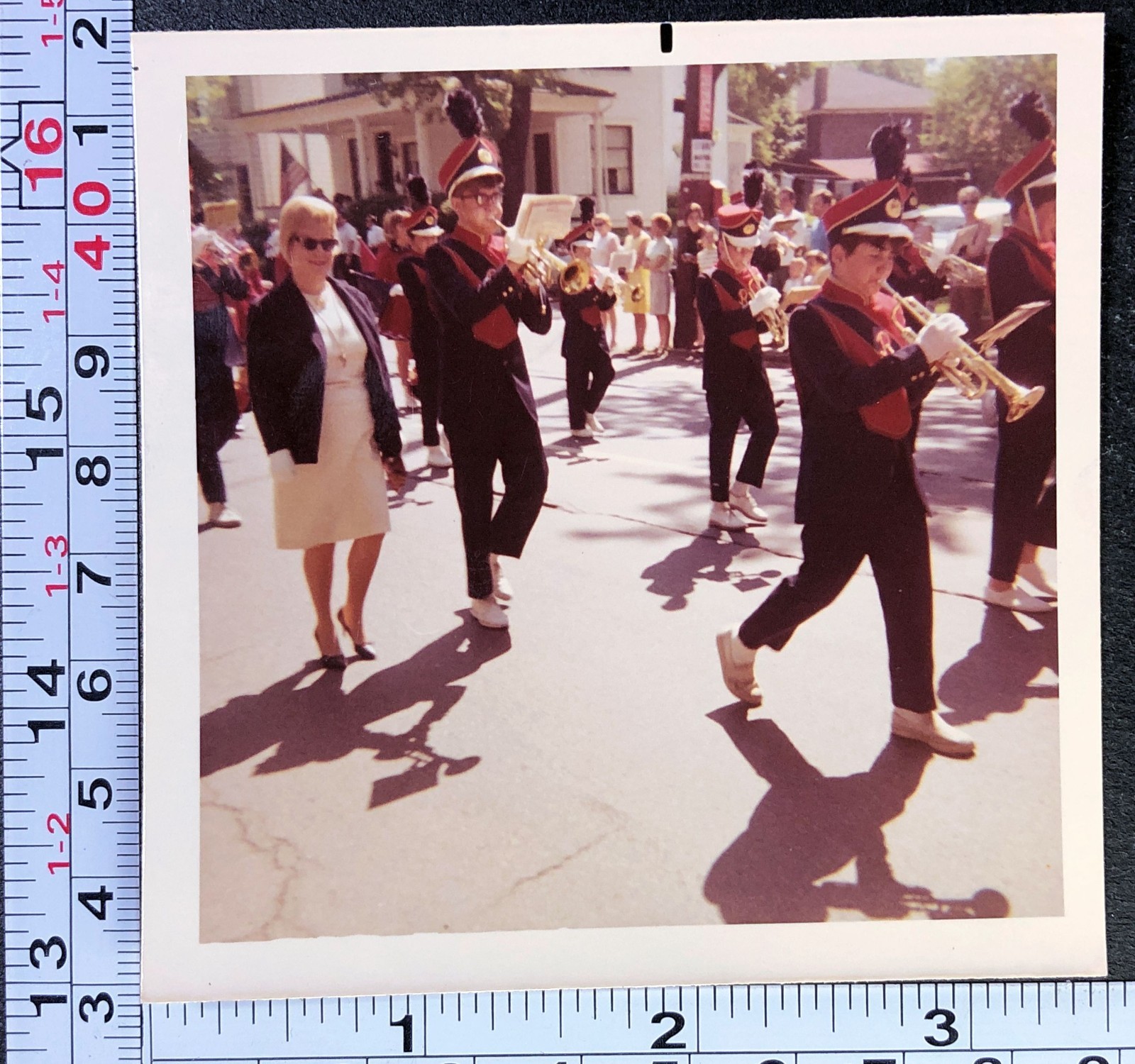 Marching Band Parade Musical Instruments Music Old Color Photo Snapshot #1