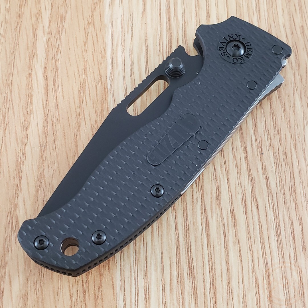 Demko AD 20.5 Folding Knife 3″ AUS-10 Steel Blade Black Textured Grivory Handle