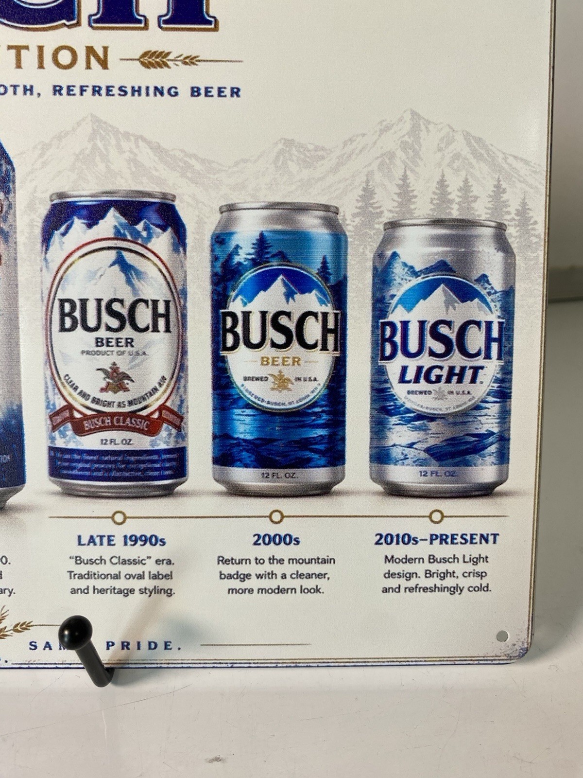 Busch Light Beer Sign – Evolution Of Cans – History Of Cans – Retro – Vintage