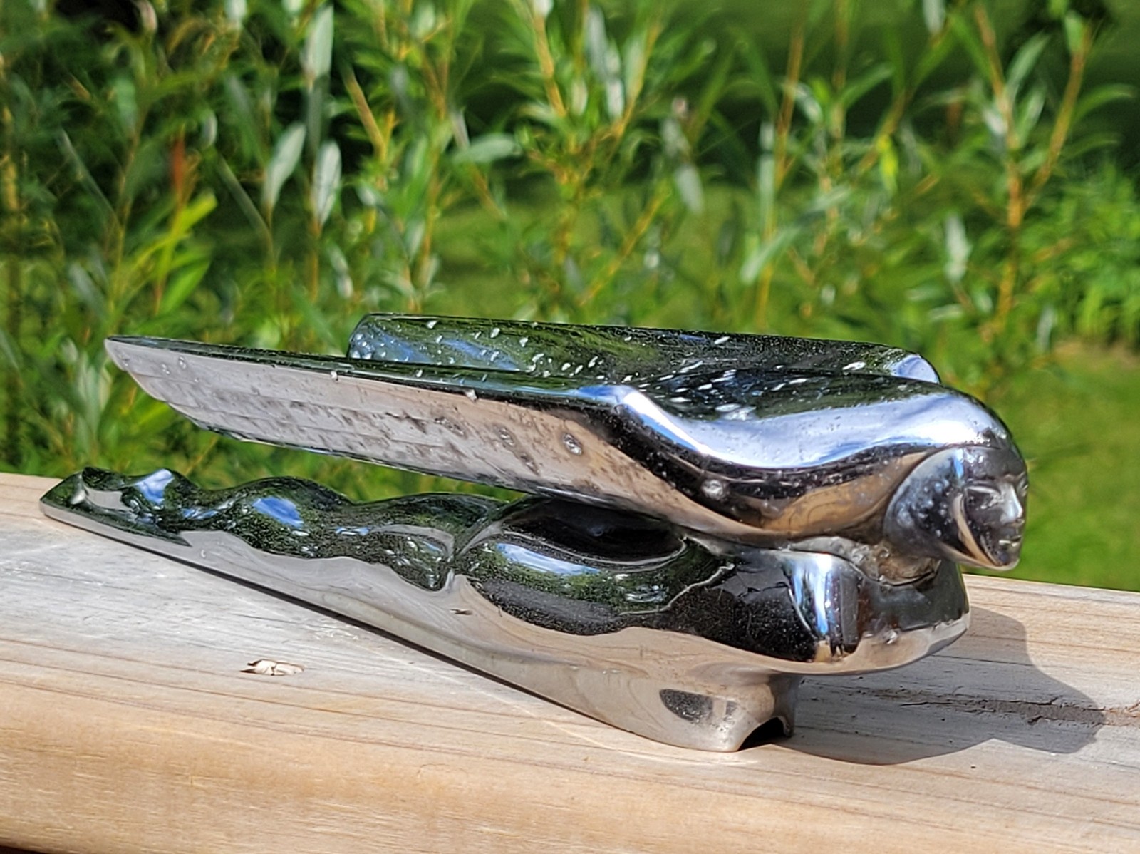 Vtg Nash Car Original Flying Lady Chrome Automobile Hood Ornament 1946 1947 1948