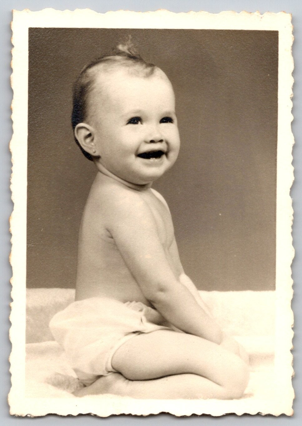 Baby 1960s Snapshot Photograph Smiling Infant Child