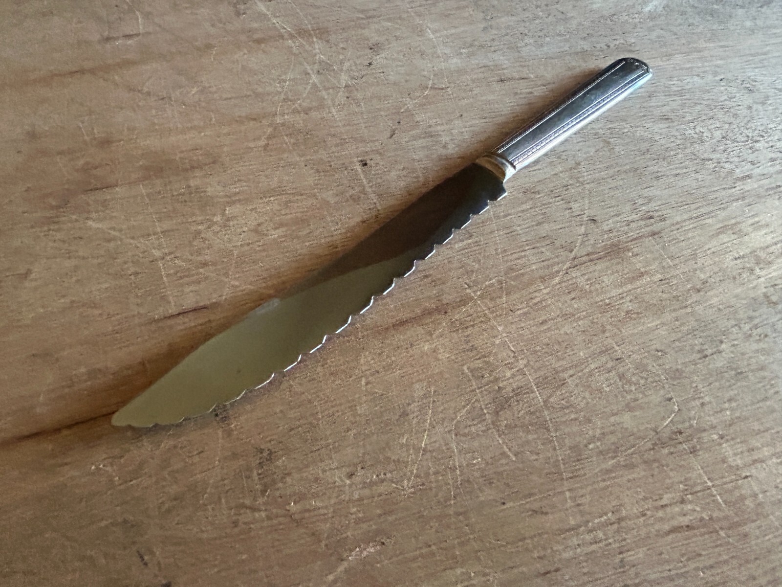 Master Butter Knife 1834 Russel Meriden + Rogers Stainless Bread Knife Lot Vtg