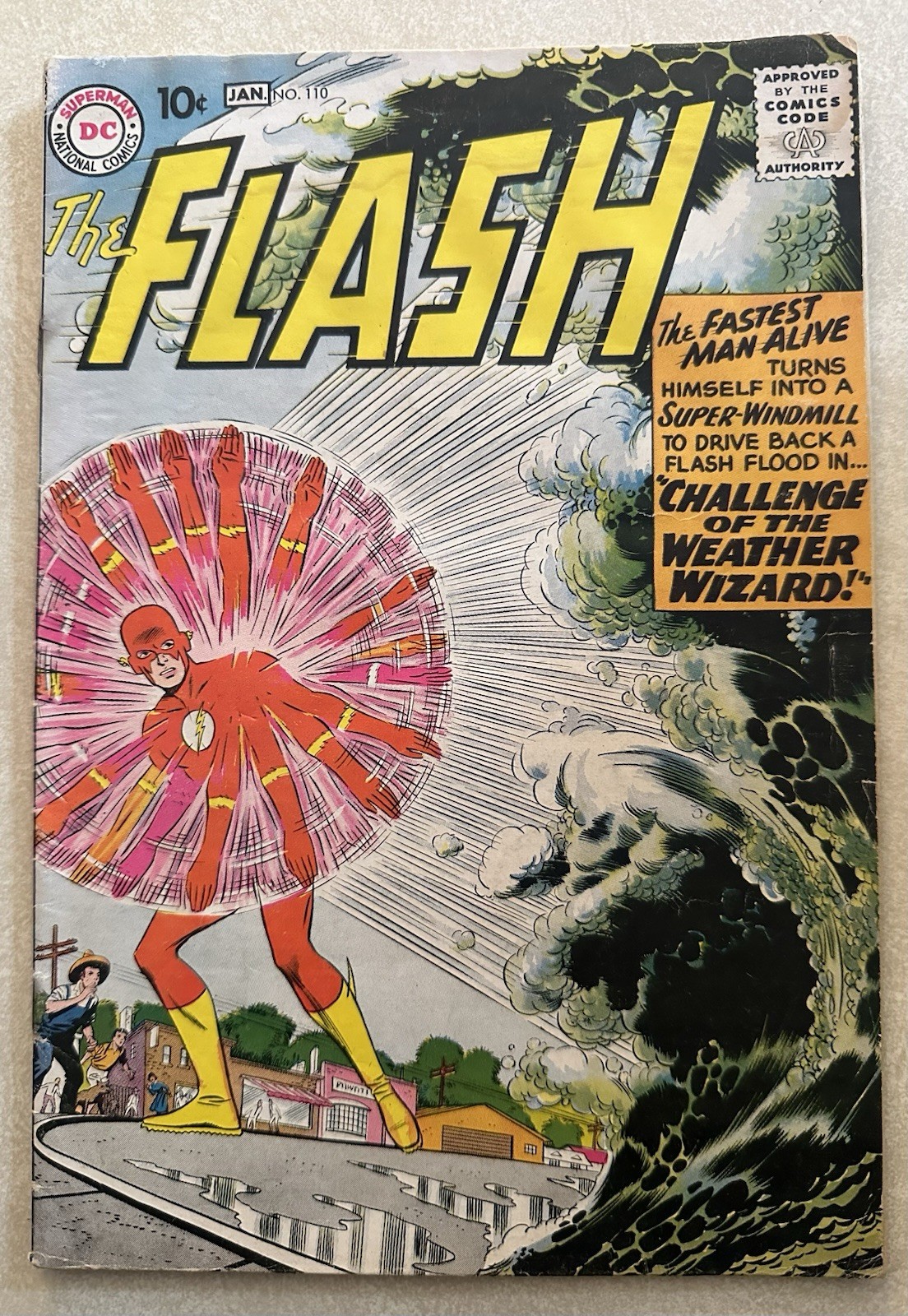 Flash #110 1959 1st App. Kid Flash Wally West And Weather Wizard Comic Book